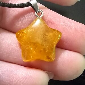 Golden Healer Crystal Star Pendant Necklace